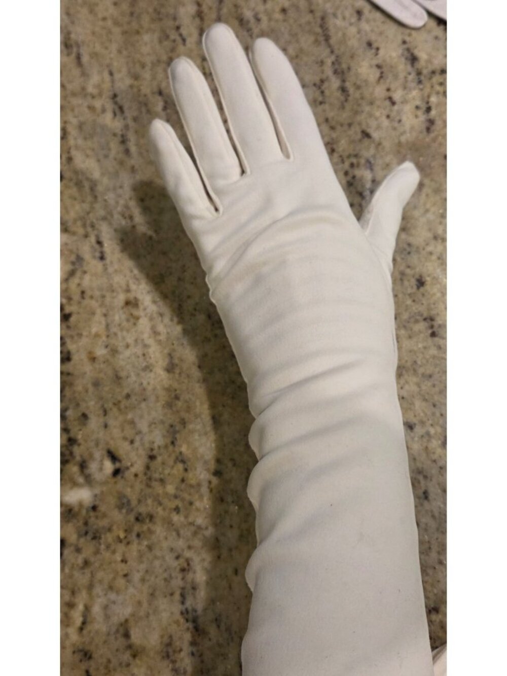 Vintage Womens Size S / 6.5 Off-White Cotton Stretch Formal 13" Long Gloves